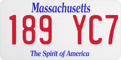 MA license plate 189YC7