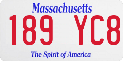 MA license plate 189YC8