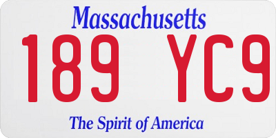 MA license plate 189YC9