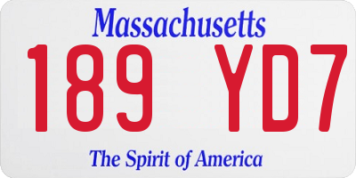 MA license plate 189YD7
