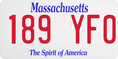 MA license plate 189YF0