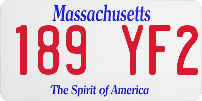 MA license plate 189YF2