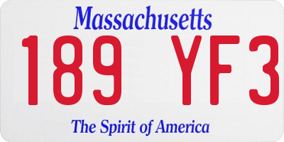 MA license plate 189YF3