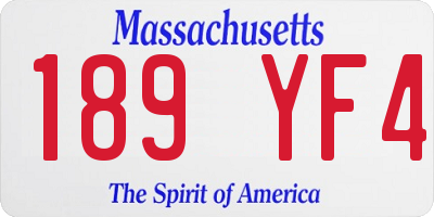 MA license plate 189YF4