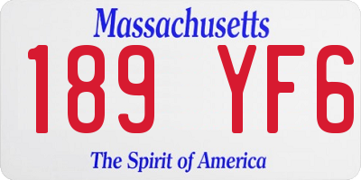 MA license plate 189YF6