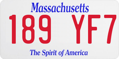 MA license plate 189YF7