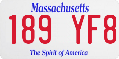 MA license plate 189YF8