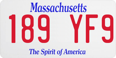 MA license plate 189YF9