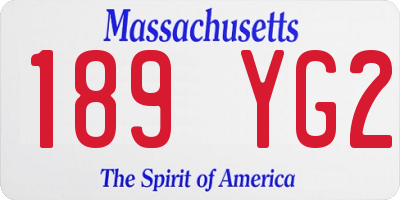 MA license plate 189YG2