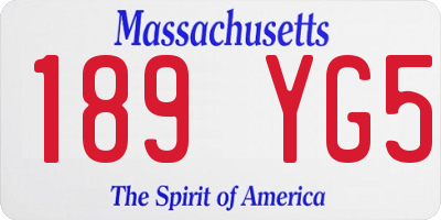MA license plate 189YG5