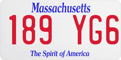 MA license plate 189YG6