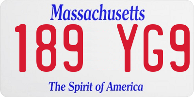 MA license plate 189YG9