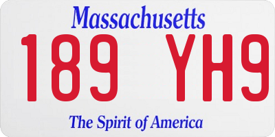 MA license plate 189YH9