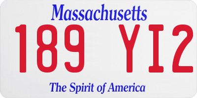 MA license plate 189YI2