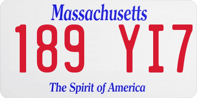 MA license plate 189YI7