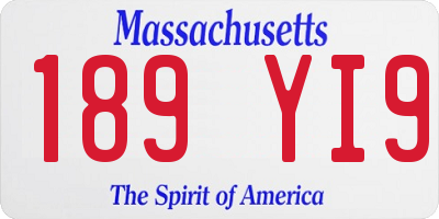 MA license plate 189YI9