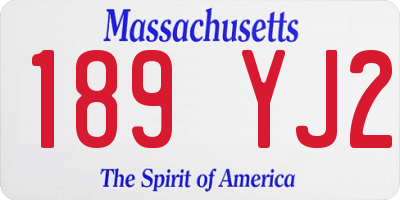 MA license plate 189YJ2