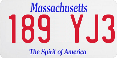 MA license plate 189YJ3