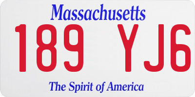 MA license plate 189YJ6