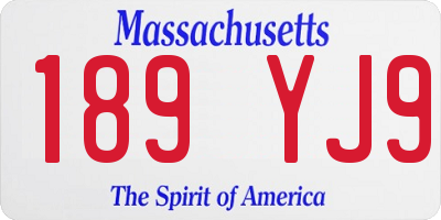 MA license plate 189YJ9
