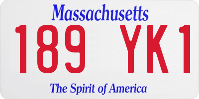 MA license plate 189YK1