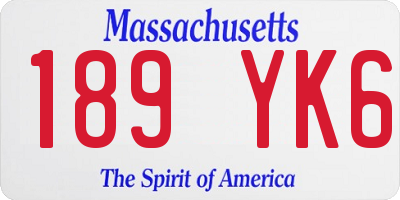 MA license plate 189YK6