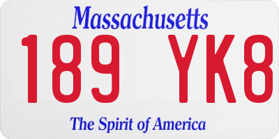 MA license plate 189YK8