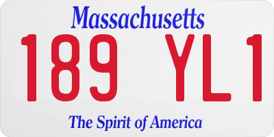 MA license plate 189YL1