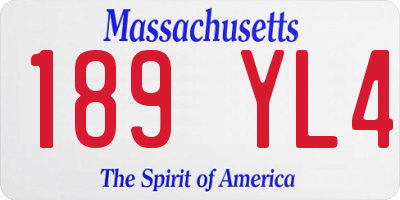 MA license plate 189YL4