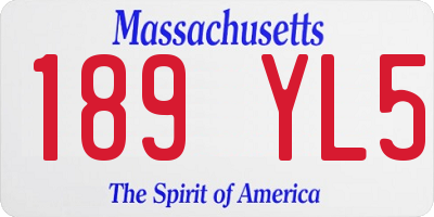 MA license plate 189YL5