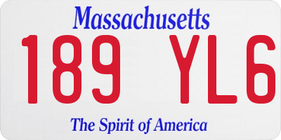 MA license plate 189YL6