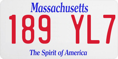 MA license plate 189YL7