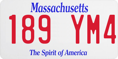 MA license plate 189YM4