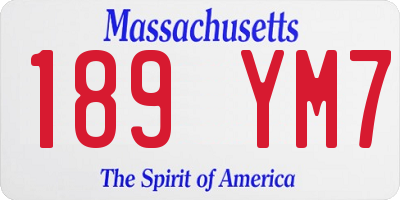 MA license plate 189YM7