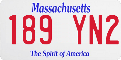 MA license plate 189YN2