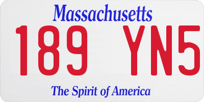 MA license plate 189YN5