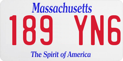 MA license plate 189YN6