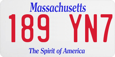 MA license plate 189YN7
