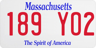 MA license plate 189YO2