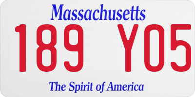MA license plate 189YO5