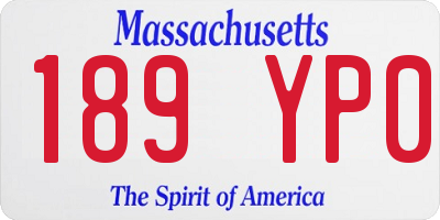 MA license plate 189YP0