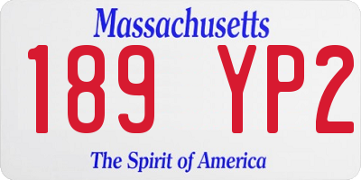 MA license plate 189YP2