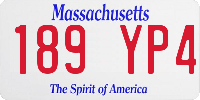 MA license plate 189YP4