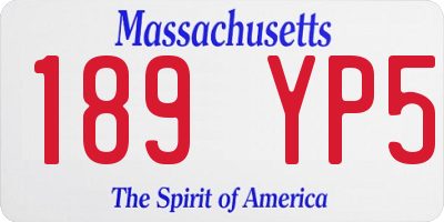 MA license plate 189YP5