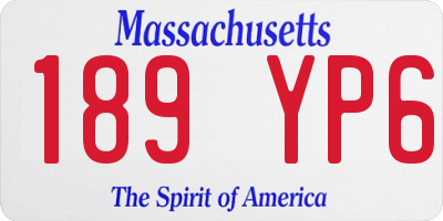 MA license plate 189YP6