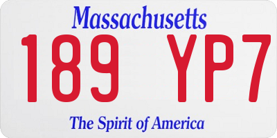 MA license plate 189YP7