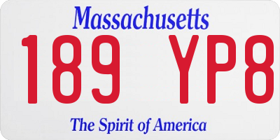 MA license plate 189YP8