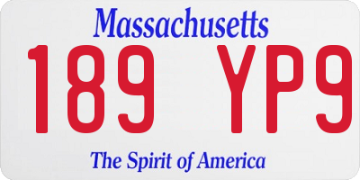 MA license plate 189YP9