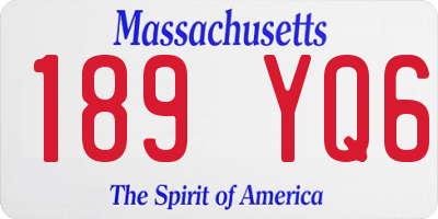 MA license plate 189YQ6