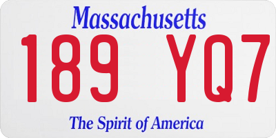 MA license plate 189YQ7